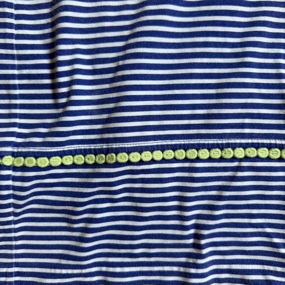 Women’s Small Vineyard Vines Striped Blue and White Dress with Green crochet - Picture 2 of 8